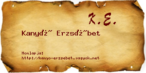 Kanyó Erzsébet névjegykártya